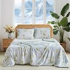 Joyreap Queen Size Cooling Comforter Set, White Flowers on Light