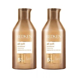Redken Conditioner for Dry and Brittle Hair, Invigorates and Hydrates, with Fatty Acids, Antioxidants and Argan Oil, All Soft Conditioner, 2 x 300 ml