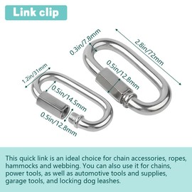 DIFLAX Pack of 4 Carabiner Hooks, Heavy Duty, Screw Carabiner, Stainless Steel, Safety Carabiner, Robust Design for Camping, Hiking, Outdoor Activities (M8)