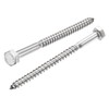 sourcing map Hex Lag Screws, M6 x 90mm 304 Stainless
