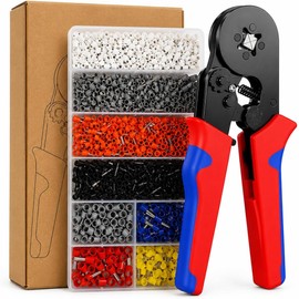 Kit Pinza Crimpadora 1800 Terminales Profesional Hsc8 6-4a Con Ferrules Punteras Tubulares Para Cables Electricos Crimpado Hexagonal Electricista