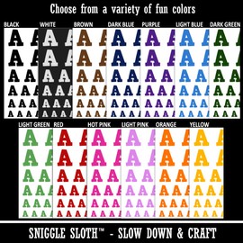 Letter A Uppercase Fun Bold Font Temporary Tattoo Water Resistant Fake Body Art Set Collection - Orange (One Sheet)