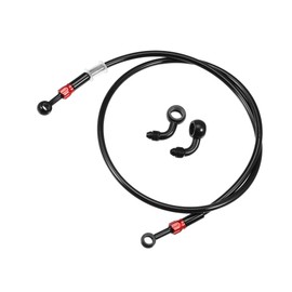 ACROPIX Brake Hose AN3 28 90 Degree M10 Motorcycle Hydraulic Brake Line Oil Hose Pipe Fitting for ATV Motorcycle Motocross Racing Bike 110cm Black 1Set Car Parts