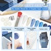 52PCS Sashiko Embroidery Kit with Threads, Needles, Thimble, Plastic Stencils,