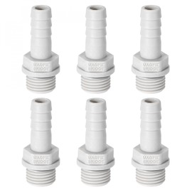 sourcing map PVC Barb Hose Fitting Connector Adapter 8mm or 5/16" Barbed x 1/4" G Male Pipe 6pcs