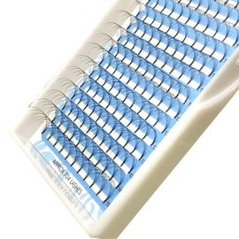 Dermastil 4D Premade Handmade Volume Eyelashes, Ready-to-Use Fan without Knots, DD Curl, Thickness 0.07 mm, for Eyelash Extension, PBT, Vegan, 16 Strips (8 mm)