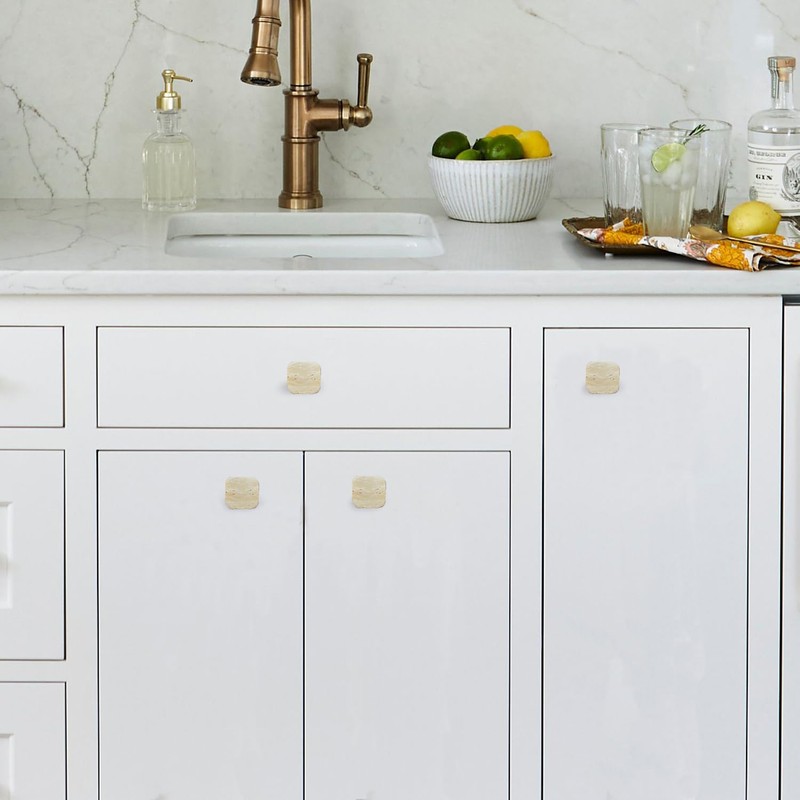 Perilla Home Set of 6 Marble Knobs for Cabinet &