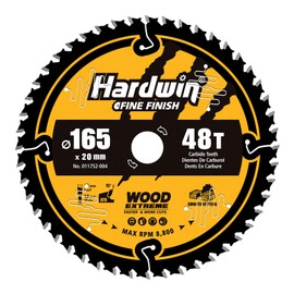 HARDWIN 165 mm 48 Tooth ATB Circular Saw Blade - Professional for Softwood, Hardwood & Plywood - Plates Suitable for Table Saw and Hand Circular Saw
