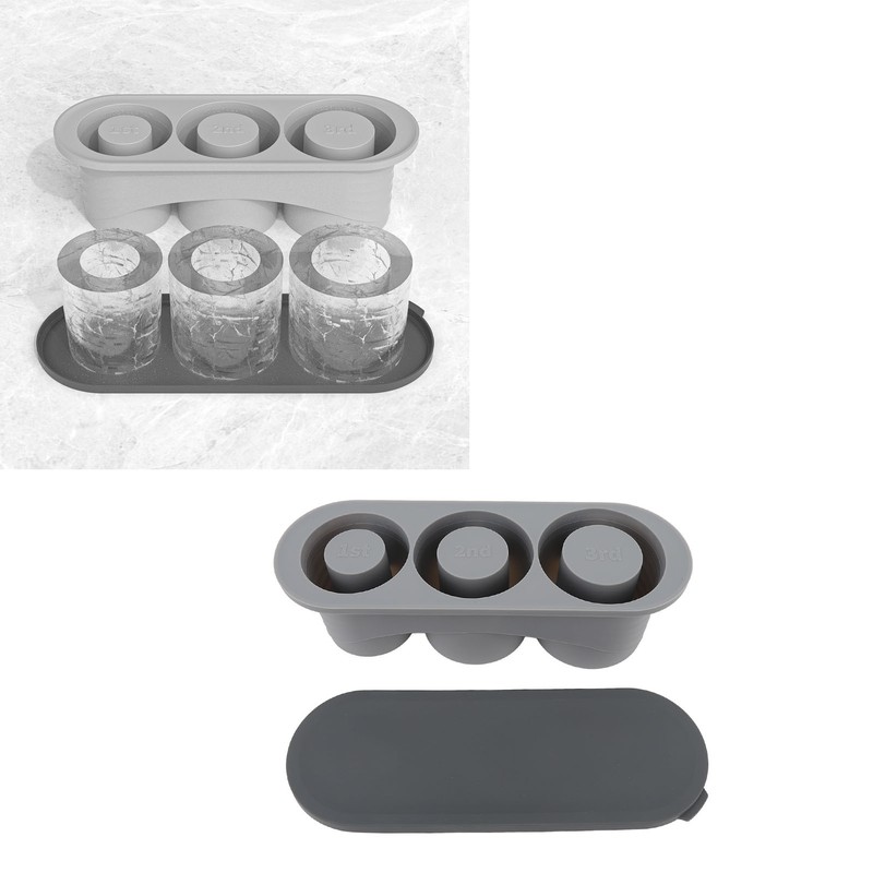 Hollow Cylinder Ice Cube Tray Quick Release Silicone High Low