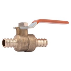 1/2 PEX Ball Valve Full Port Crimp Brass for PEX Pipe Tubing, No Lead 10 in Pack