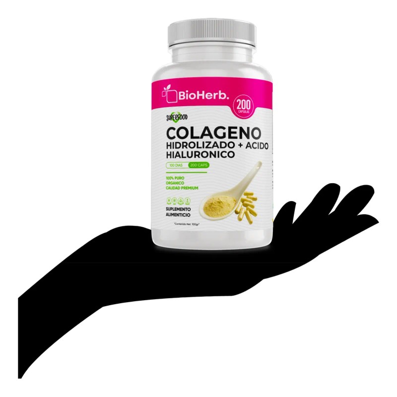Colageno Hidrolizado + Acido Hialuronico - 180 Capsulas Sin Sabor