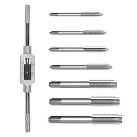 8PCS Metric Tap Set,Tap and Die Set,Hand Screw Thread Taps Set,Mini Metric Plug Tap Screw Tap Drill Tap Drill Set Tapping tool M3 M4 M5 M6 M8 M10 M12 with Adjustable Tap Wrench Tool 1/16-1/2"