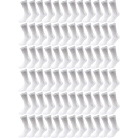 Winterlace 72 Pairs Cotton Crew Socks for Men Women, Athletic Casual Moisture Wicking Bulk Sport Sock