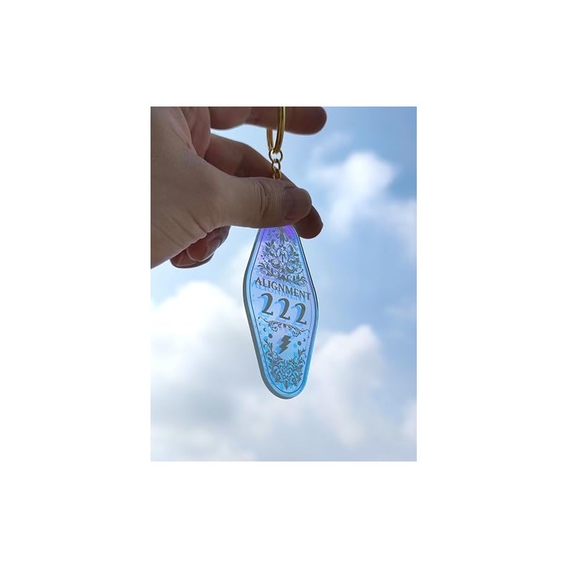 ASVP Shop Vintage Iridescent Angel Number Keyring, Iridescent