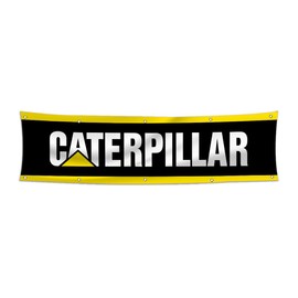 Banner compatible with Caterpillar Power Flag 2x8Ft Banner for Shop Garage Man Cave Decor