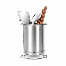 IMEEA 304 Stainless Steel Cutlery Holder with Raised Stand Utensil Holder Kitchen with Drain Hole Rustproof Chopstick Holder Kitchen Utensil Organiser for Cutlery Cooking Spoon Kitchen Utensils
