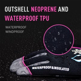 HANDLANDY Waterproof Insulated Work Gloves,Thermal Winter Gloves for Men Women Touch Screen, Warm Ski Snowboard Cold Weather Gloves (Pink, Medium)