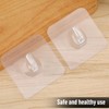 COMNICO 12 Pack Adhesive Hooks Clear Plastic Waterproof Heavy Duty