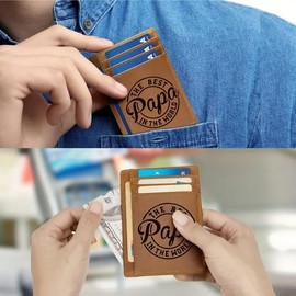 ZOVYRON Mens Wallet Slim Leather Front Pocket Wallet Minimalist Credit Card Holder RFID Blocking Wallet with ID Window,Cash Pocket, Brown, Minimalist