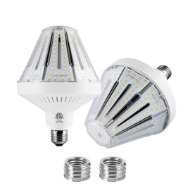 80W LED Corn Light Bulb 2-Pack ，5000K Daylight White Lamp,12000 Lumen LED Corn Bulbs， 600W Equivalent，E26/E39 Medium Mogul Base, Large Area Lights For Outdoor Indoor Garage Warehouse Factory Workshop