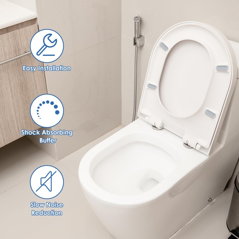 Lotbun Toilet Seat Damper Plastic, Toilet Lid Stopper, Toilet Seat