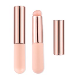 Makartt Silicone Nail Brush, 2PCS Reusable Silicone Nail Chrome Applicator, Pink Nail Art Brushes Silicone Lip Brush For Pat Ombre Gel Nail, Chrome Nail, French Nail, Lipstick, Concealer, Eyeshadow