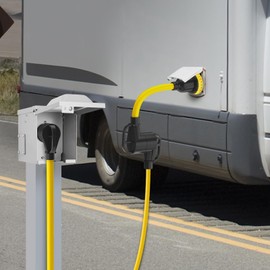 30 Amp RV Plug Adapter Cord, NEMA TT-30P Male to L5-30R Female Twist Locking Connector, 125V 3750W Heavy Duty Power Adapter for RVs, Campers, and Emergency Backup, ETL-Listed, 1 FT