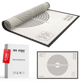 Non-Slip Silicone Baking Sheets - Baking Mat with 0.7mm Thickness - Non-Stick Pastry & Cookie Mat for Kitchen Counter for Rolling Out Dough with Measurements. (Black, 28 * 20 inches)