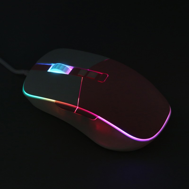 Wired Mouse Ergonomic Streamlined Cool RGB Optical Sensor Gaming Mechanical