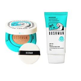 Bushman Sports Tone-Up Sun Cushion 15g + Waterproof Pro Sun Cream 50g SPF50+ PA++++ Set, 1 Piece / 부쉬맨 스포츠 톤업 선쿠션15g + 워터프루프 프로 선크림 50g SPF50+ PA++++ 세트, 1개
