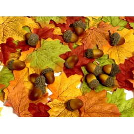 Fake Acorn Set of 50 Artificial Resin Autumn Simulation Simulation Model Home Decor Decoration Photography Props SxP