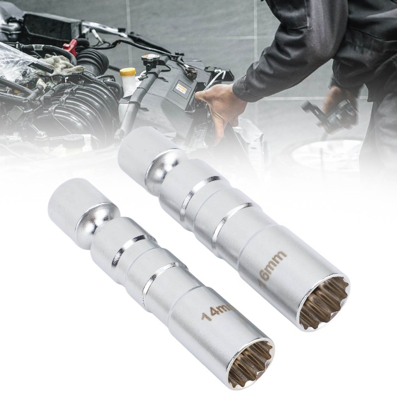 2pcs Spark Plug Socket Magnetic 14mm 16mm Thin Wall Spark