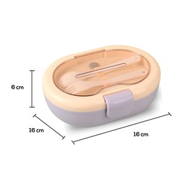 Lonchera Escolar Térmica de 5 Compartimentos | Contenedor de alimentos | Fiambrera Portátil con Cubiertos Incluidos | Hermetica | Apto para Microndas (Morado)