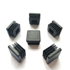 CaSuTong 8 Pack 1 Inch Square Black Plastic Plug, Tubing End Cap, Glide Insert Furniture Finishing Plug for Square Metal Tube