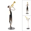 Trumpet Player Figurine Modern Abstract Handcrafted Metal Musician Sculpture for