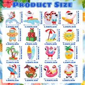 36pcs Summer Christmas Iron On Patches Christmas in July Beach Theme Embroidered Sew Applique Hawaiian Tropical Repair Patch DIY Crafts for Clothing Jacket Jeans Pants Dress Backpack Hat Decorations