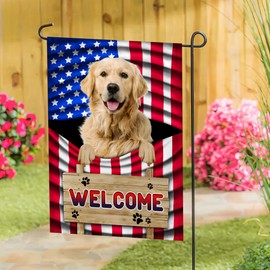 FLAGWIX Outdoor American Dog Flag - Garden American Flags for Outside 11.5" x 17.5" - Dog Lovers Flags for Home Garden Decor, Outside Decorations for Yard