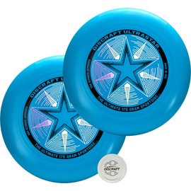 Discraft Two-Pack Cobalt Blue Ultrastar Ultimate Discs - Standard Size, Varied Foil Designs, Perfect for Competitive & Casual Play