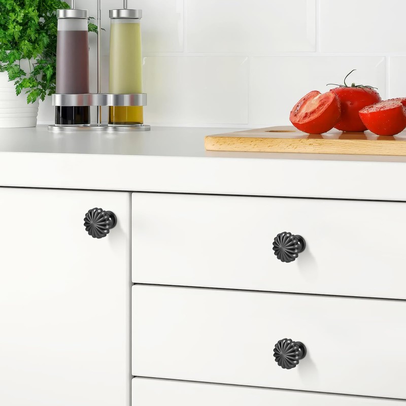ZONJIE 12 Pack Black Cabinet Knobs Black Drawer Knobs, Single