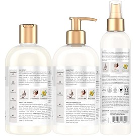 Shea Moisture 100% Virgin Coconut Oil Trio Set | Daily Hydration Conditioner 13 Ounce, Daily Hydration Shampoo 13 Ounce & Leave-in Treatment 8 Ounce