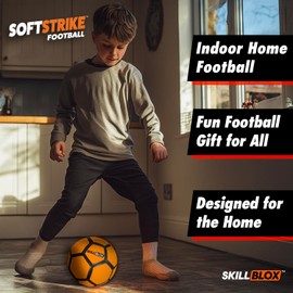 SKILL BLOX SoftStrike Home Indoor Skills Training Football - Football Gifts - Football Skills Ball. Size 4 Football - Football Gifts for Boys & Football Gifts for Girls (SKILLBLOX HOME TRAINING BALL)