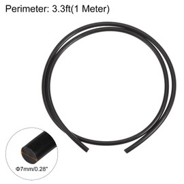 sourcing map PU Transmission Belt Polyurethane Round Belts 7mm Dia 3.3ft(1 Meter) Length Smooth Surface Urethane Belt for Drive Transmission, Black