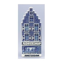 Souvenir Magnet Canals House Flowershop Amsterdam 11.5 x 4.5 cm Flower Shop Delft Blue Holland Maritime Fridge Magnet Figure Decoration GMTX 16786