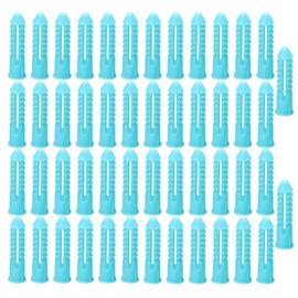 Expanding Plastic Screw Anchors, 50 Pieces of Drywall Expansion Pipe Drywall Anchors Ribbed Wall Anchors Applicable to M4 M5 Self Tapping Screws. (Blue M8-38mm (1.49 inches))