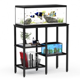 20 Gallon Fish Tank Stand Aquarium Fish Tank Stand, 3 Tier Metal Rack for Living Room/Office/Aquarium 29.1 x 12.3 x 30.1 Inches 330 LBS (Black)