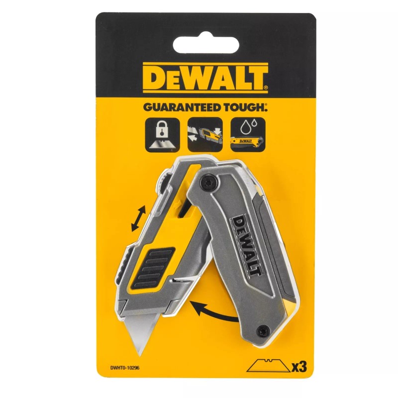 DeWalt Folding Retractable Knife # DWHT 10296 3x Blade retention