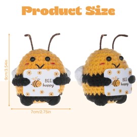 Pocket Hug Biene Kuscheltier Glücksbringer,Kuscheltier Biene,Plüschtier Bee,Bienen Kuscheltier,Geburtstag Biene Stofftier,für Freunde und Familie Emotional Geschenk Süße Hug Häkeltiere Hummel Plush