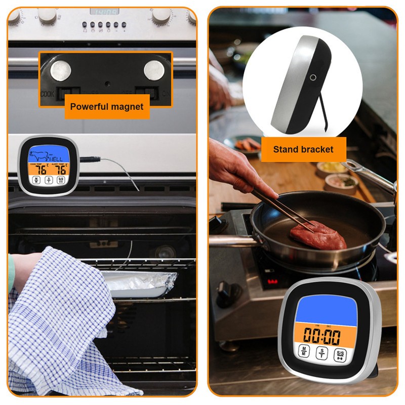 Digital Meat Thermometer Waterproof Stainless Steel Food Thermometer with BBQ