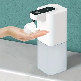 Automatic Soap Dispenser, 400ml/14oz Touchless Sensor Foaming Soap Dispenser, USB Rechargeable, Hand Free Automatic Foam Liquid Dispenser for Bathroom & Kitchen