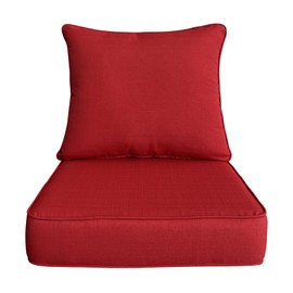 COZYVIDA Outdoor/Indoor 22x24 inch Deep Seat Patio Cushions Set of 1 Resilient Foam Filling Water Repellent Stain-Resistant UV Resistant Weather Resistant Patio Cushions Chili